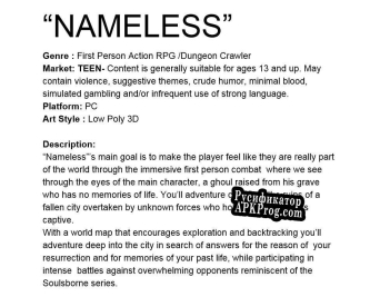 Русификатор для Game Pitch Nameless a Souls-Like concept