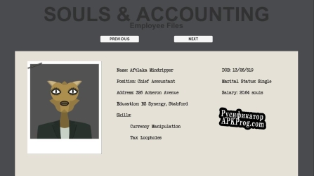 Русификатор для Souls  Accounting Employee Files