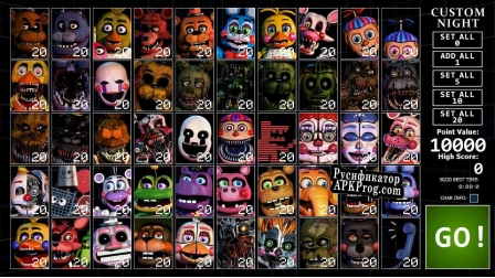 Русификатор для Ultimate Custom Night (itch) (Fazbear Inc. Archives)